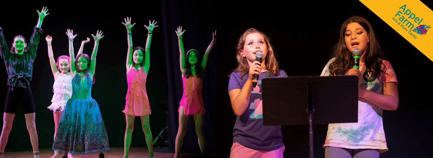 4-week campers performing onstage.